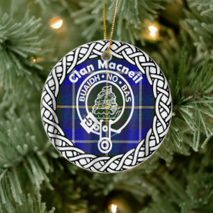 Scottish Clan Macneil Tartan and Crest Keramisch Ornament