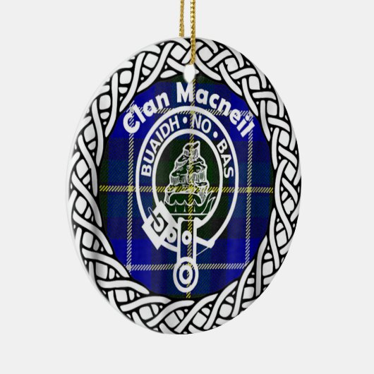 Scottish Clan Macneil Tartan and Crest Keramisch Ornament (Rechts)