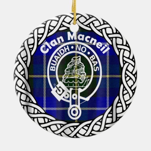 Scottish Clan Macneil Tartan and Crest Keramisch Ornament (Achterkant)