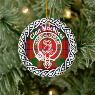 Scottish Clan MacNicol Tartan en Crest Keramisch Ornament