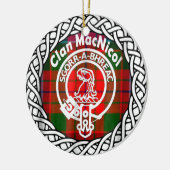 Scottish Clan MacNicol Tartan en Crest Keramisch Ornament (Links)