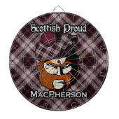 Scottish Clan MacPherson Tartan Dartboard Dartbord (Voorkant)