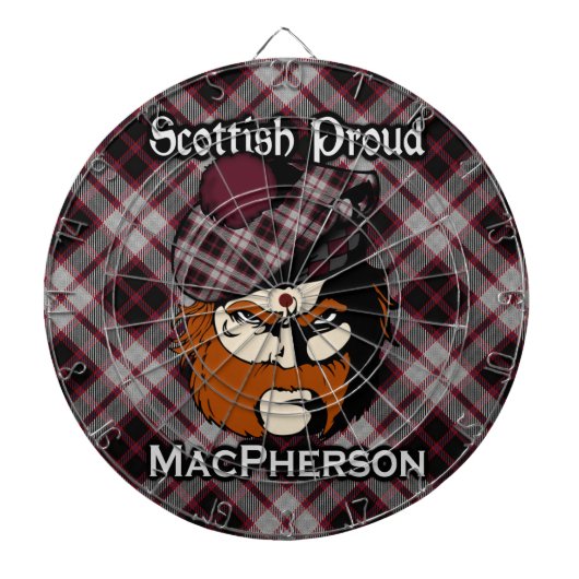 Scottish Clan MacPherson Tartan Dartboard Dartbord (Voorkant)