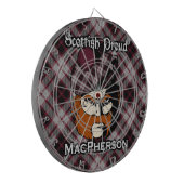 Scottish Clan MacPherson Tartan Dartboard Dartbord (Voorkant Links)