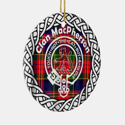 Scottish Clan MacPherson Tartan en Crest Keramisch Ornament (Rechts)