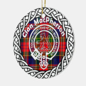 Scottish Clan MacPherson Tartan en Crest Keramisch Ornament (Links)