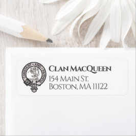 Scottish Clan MacQueen Badge Adres Label