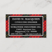 Scottish Clan MacQueen Tartan Pset Visitekaartje (Voorkant)