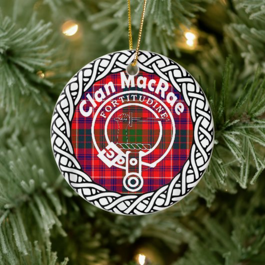 Scottish Clan MacRae Tartan en Crest Keramisch Ornament (Boom)