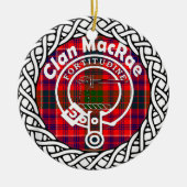 Scottish Clan MacRae Tartan en Crest Keramisch Ornament (Voorkant)