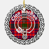 Scottish Clan MacRae Tartan en Crest Keramisch Ornament (Achterkant)