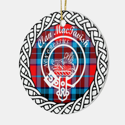 Scottish Clan MacTavish Tartan en Crest Keramisch Ornament (Links)