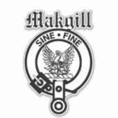Scottish Clan Makgill Crest Badge Large Sticker (Voorkant)