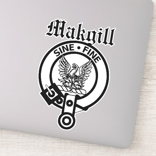 Scottish Clan Makgill Crest Badge Large Sticker (Detail)