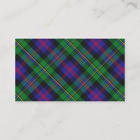 Scottish Clan Malcolm Tartan Pset Visitekaartje (Achterkant)