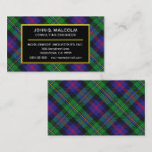 Scottish Clan Malcolm Tartan Pset Visitekaartje (Voorkant / Achterkant)