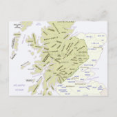 Scottish Clan Map of Scotland Briefkaart (Voorkant)