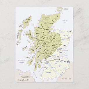 Scottish Clan Map of Scotland Briefkaart