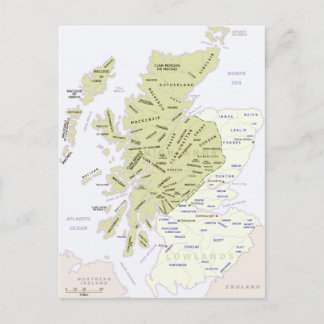 Scottish Clan Map of Scotland Briefkaart