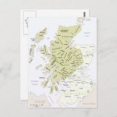 Scottish Clan Map of Scotland Briefkaart (Voorkant / Achterkant)