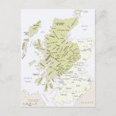 Scottish Clan Map of Scotland Briefkaart (Voorkant)