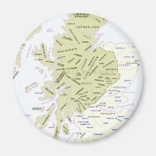 Scottish Clan Map of Scotland Magneet