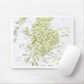 Scottish Clan Map of Scotland Muismat (Met muis)