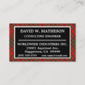 Scottish Clan Matheson Tartan Pset Visitekaartje (Voorkant)