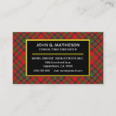 Scottish Clan Matheson Tartan Pset Visitekaartje (Voorkant)