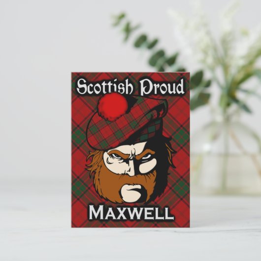 Scottish Clan Maxwell Tartan Briefkaart (Staand voorkant)