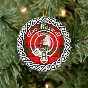 Scottish Clan Maxwell Tartan en Crest Keramisch Ornament