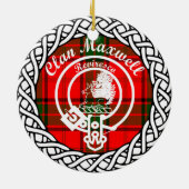 Scottish Clan Maxwell Tartan en Crest Keramisch Ornament (Achterkant)