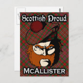 Scottish Clan McAllister Tartan Briefkaart (Voorkant / Achterkant)