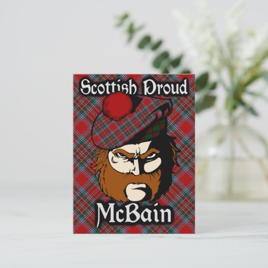 Scottish Clan McBain MacBain Tartan Briefkaart (Staand voorkant)