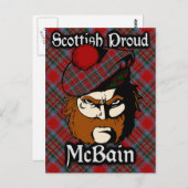 Scottish Clan McBain MacBain Tartan Briefkaart (Voorkant / Achterkant)