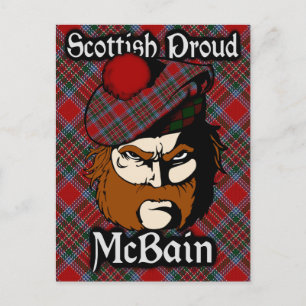 Scottish Clan McBain MacBain Tartan Briefkaart