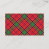 Scottish Clan McClintock MacClintock Tartan Pset Visitekaartje (Achterkant)