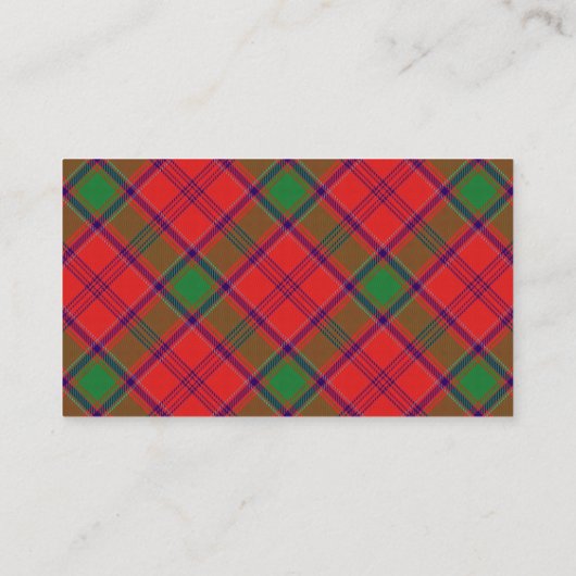 Scottish Clan McClintock MacClintock Tartan Pset Visitekaartje (Achterkant)