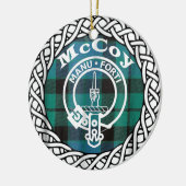 Scottish Clan McCoy Tartan en Crest Keramisch Ornament (Links)