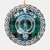 Scottish Clan McCoy Tartan en Crest Keramisch Ornament (Achterkant)