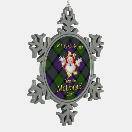 Scottish Clan McDonald Kerstornament Tin Sneeuwvlok Ornament (Links)