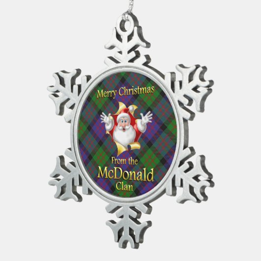 Scottish Clan McDonald Kerstornament Tin Sneeuwvlok Ornament (Rechts)