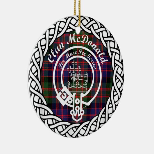 Scottish Clan McDonald Tartan en Crest Keramisch Ornament (Rechts)