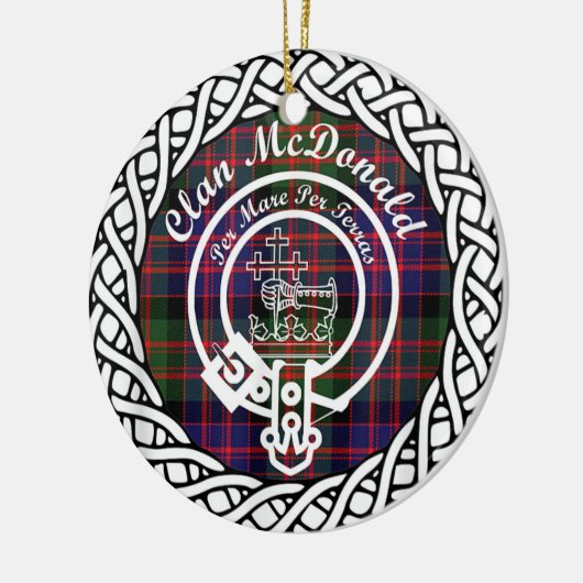 Scottish Clan McDonald Tartan en Crest Keramisch Ornament (Links)