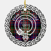 Scottish Clan McDonald Tartan en Crest Keramisch Ornament (Achterkant)