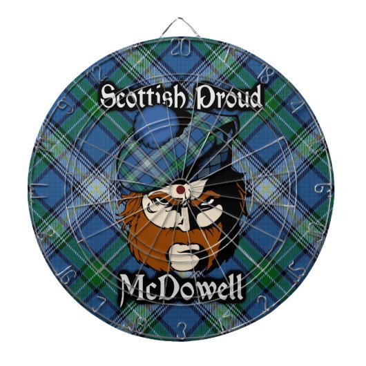 Scottish Clan McDowell Tartan Dartboard Dartbord (Voorkant)