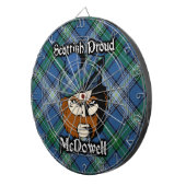 Scottish Clan McDowell Tartan Dartboard Dartbord (Voorkant Rechts)
