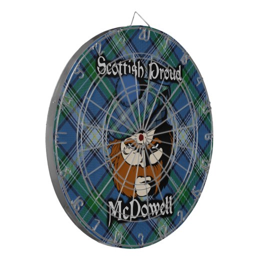 Scottish Clan McDowell Tartan Dartboard Dartbord (Voorkant Links)