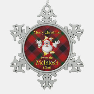 Scottish Clan McIntosh Kerstannament Tin Sneeuwvlok Ornament