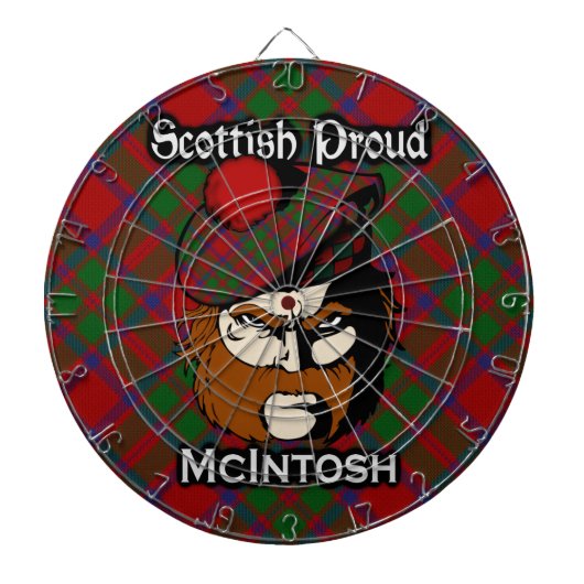 Scottish Clan McIntosh Tartan Dartboard Dartbord (Voorkant)